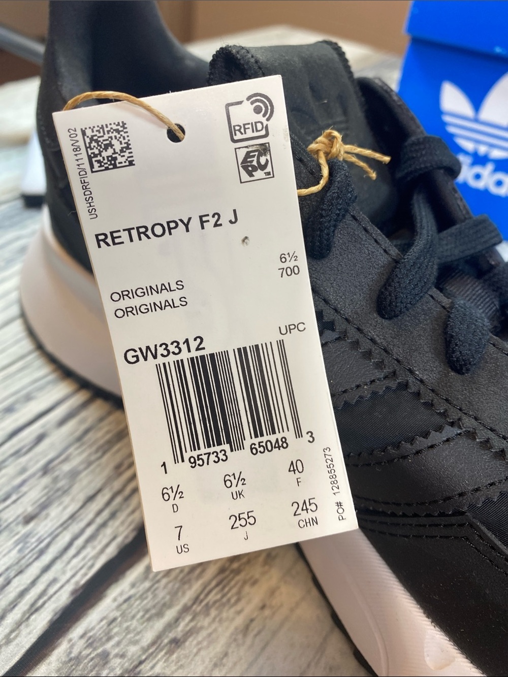 Adidas Retropy F2 J Sneakers Black/White sneakers Kids Size 7 - Picture 7 of 9